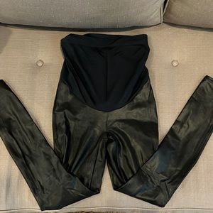 Spanx faux Leather Maternity Leggings